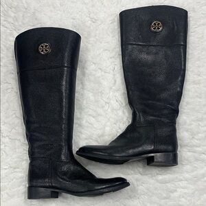 Tory Burch Black Tall Leather Boots